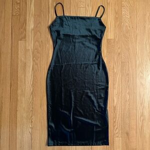 NWOT Jade Green Satin Spaghetti Strap Dress, Size M